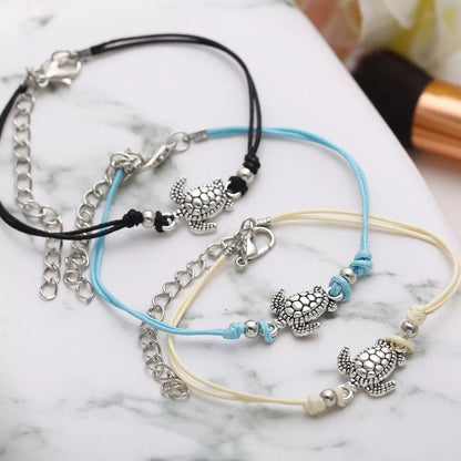 Sea Turtle Wax Rope Anklet