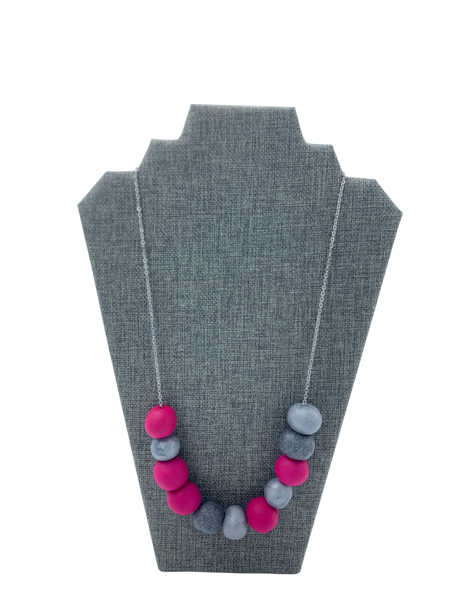 Monochrome Chunky Beads Polymer clay Necklace