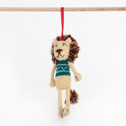 Lion Green Christmas Crochet ornament  Amigurumi Cute Desk Decor Toy, Baby's First Nativity, Stocking Stuffer, Unique Festive Decor