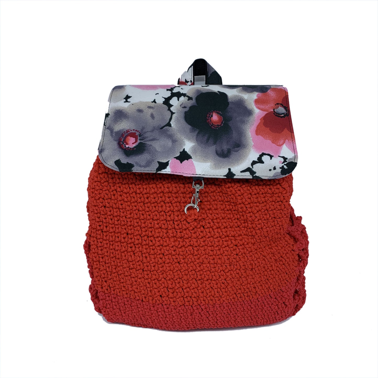 Cute Crochet Backpack with Ankara African Fabric - Weekend Bag for Mom. Boho Tote or Cross Body Duffle , Daughter Birthday, Back to School Gift
