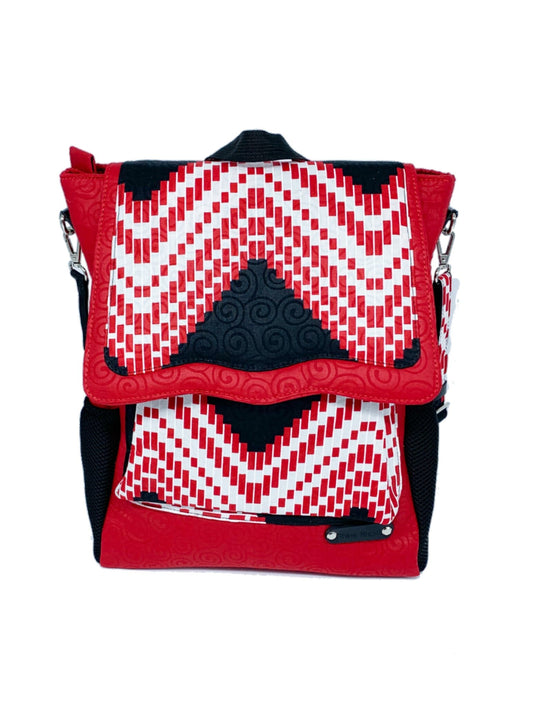 Convertible Backpack with Ankara African Fabric - Weekend Bag for Mom. Boho Tote or Cross Body Duffle Bag for Office, Wife Birthday, Gift for Her