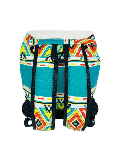 Cute Crochet Backpack with Ankara African Fabric - Weekend Bag for Mom. Boho Tote or Cross Body Duffle , Daughter Birthday, Back to School Gift