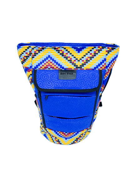 Fathers Backpack with Ankara African Fabric - Weekend Bag for Dad. Boho Tote or Cross Body Duffle Bag for Office, Husband Birthday, Gift for Him