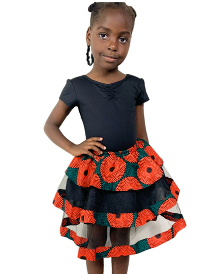 Girls African Wax Skirt