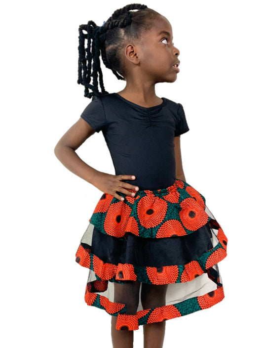 Girls African Wax Skirt