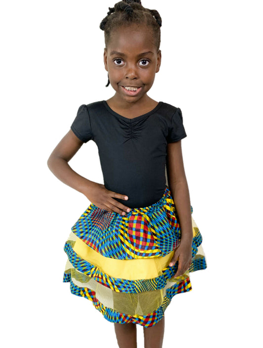Girls African Wax Skirt