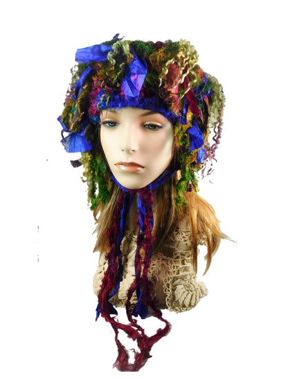 100% Handmade felted hat  made with recycled materials