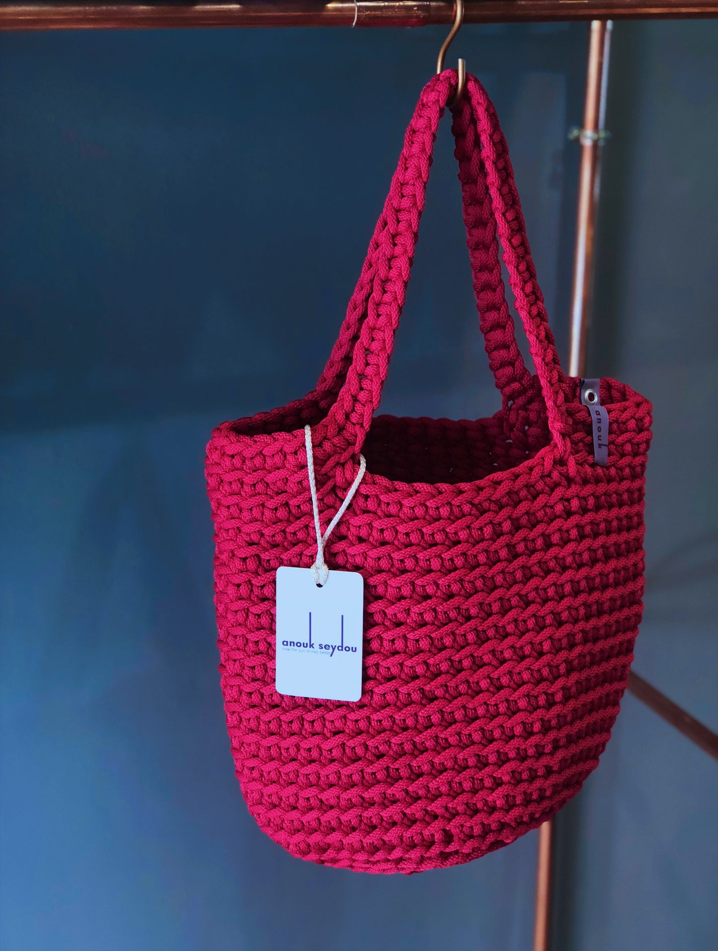 Scandinavian Style Tote Bag Long Handles Handmade