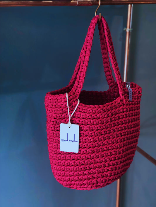 Scandinavian Style Tote Bag Long Handles Handmade
