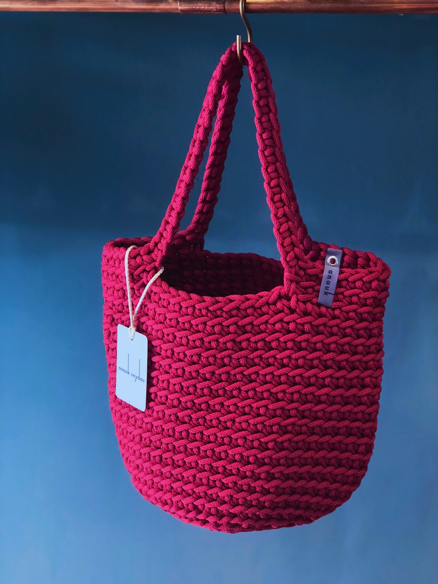 Scandinavian Style Tote Bag Long Handles Handmade
