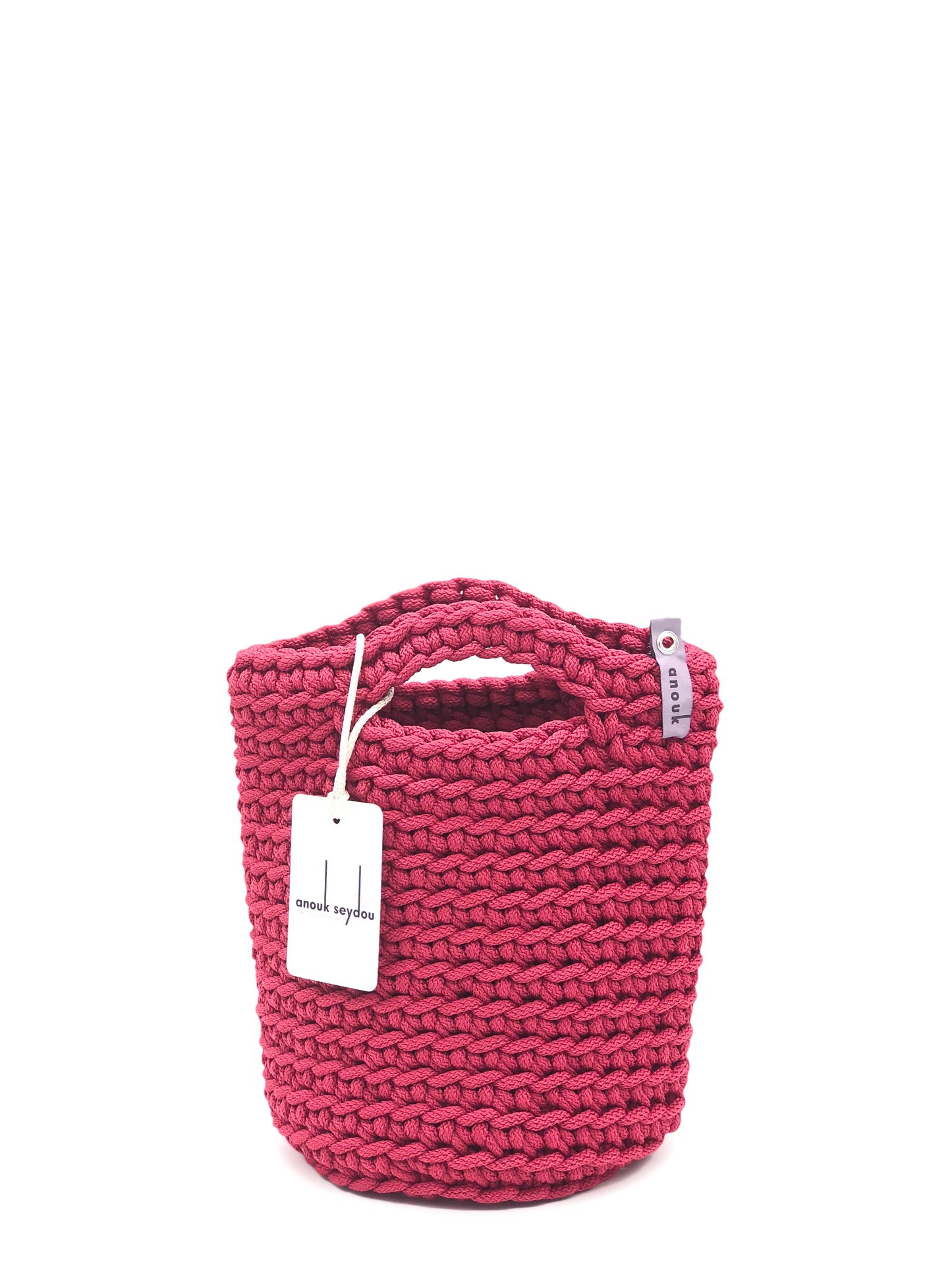 Tote Bag Scandinavian Style Raspberry Kiss Crochet Size MINI