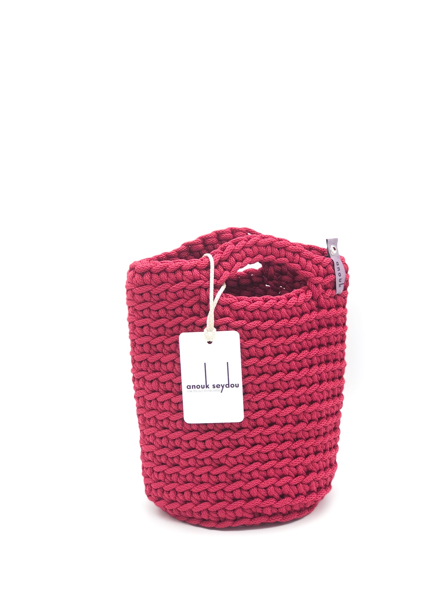 Tote Bag Scandinavian Style Raspberry Kiss Crochet Size MINI