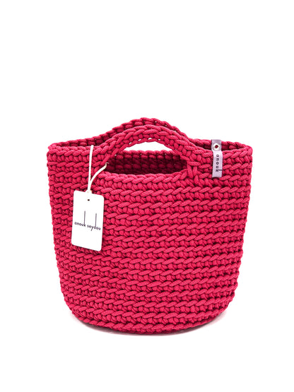 Scandinavian Style Handmade Crochet Tote Bag Raspberry Kiss