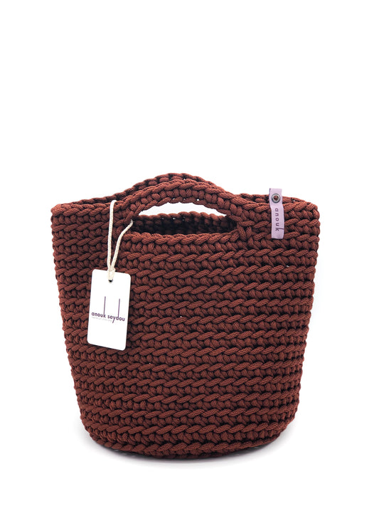 Scandinavian Style Handmade Crochet Tote Bag Short Handles Rioja