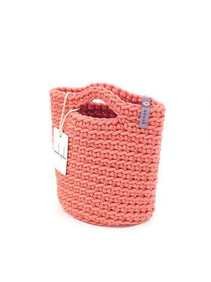 Tote Bag Scandinavian Style Salmon Crochet Size MINI