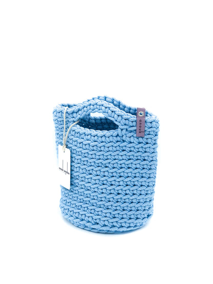 Tote Bag Scandinavian Style Sky Blue Crochet Size MINI