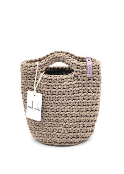Tote Bag Scandinavian Style Taupe  Size MINI