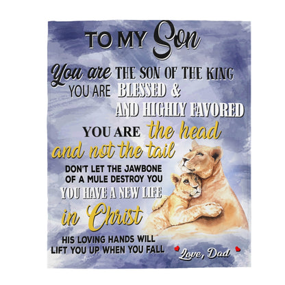 Son of the King Velveteen Plush Blanket (Son from Dad)