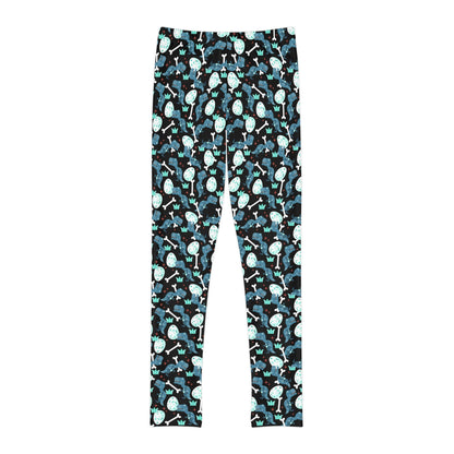 Dinosaur Trex Jurassic Park Youth Leggings, One of a Kind Gift - Unique Workout Activewear tights for kids , Daughter, Niece Christmas Gift