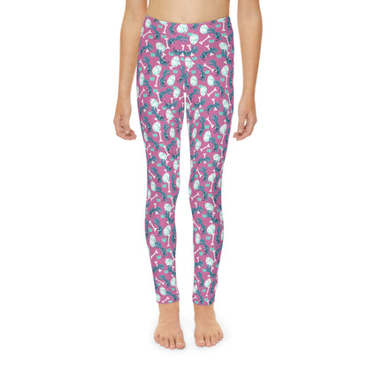 Dinosaur Trex Jurassic Park Youth Leggings,  One of a Kind Gift - Unique Workout Activewear tights for  kids , Daughter, Niece  Christmas Gift
