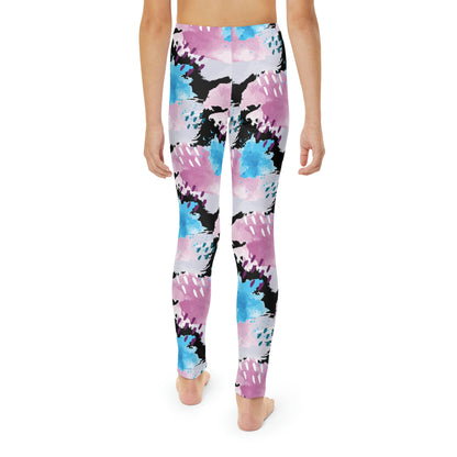 Abstract Cute Summer Youth Leggings, One of a Kind Gift - Workout Activewear tights for kids, Granddaughter, Niece Christmas Gift