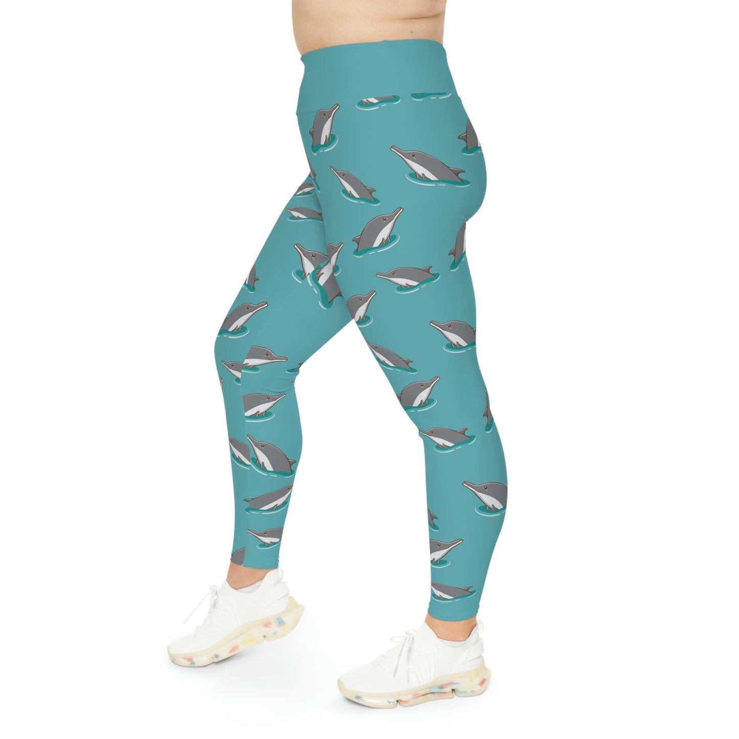 Dolphin, Ocean, Beach Plus Size Leggings One of a Kind Gift - Workout Activewear tights for Mom fitness, Mothers Day, Girlfriend Christmas Gift
