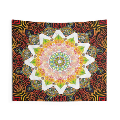Mandala Tapestry for Contemporary Home Decor . Inspirational Wall Hanging Art for Baby Nursery, Dorm room, Coastal Home . Housewarming Gift
