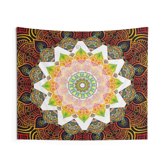 Mandala Tapestry for Contemporary Home Decor . Inspirational Wall Hanging Art for Baby Nursery, Dorm room, Coastal Home . Housewarming Gift