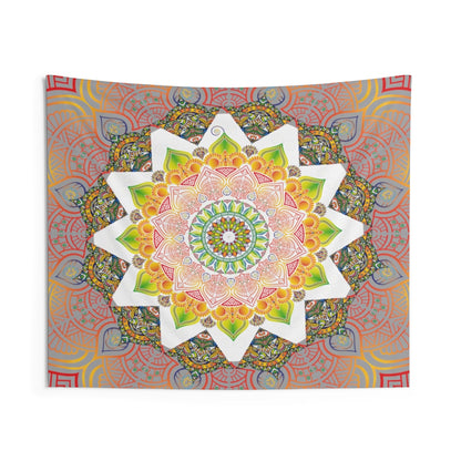 Mandala Tapestry for Contemporary Home Decor . Inspirational Wall Hanging Art for Baby Nursery, Dorm room, Coastal Home . Housewarming Gift