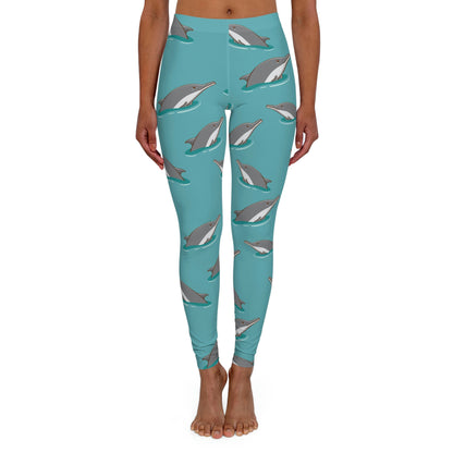 Dolphin, Ocean, Beach Women Leggings, One of a Kind Gift - Unique Workout Activewear tights forWife fitness, Mother, Girlfriend Christmas Gift