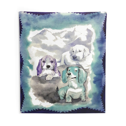 Dogs Mountain Art Tapestry Contemporary Home Decor . Galaxy Wall Hanging Art for Baby Nursery, Dorm room, Coastal Home . Housewarming Gift