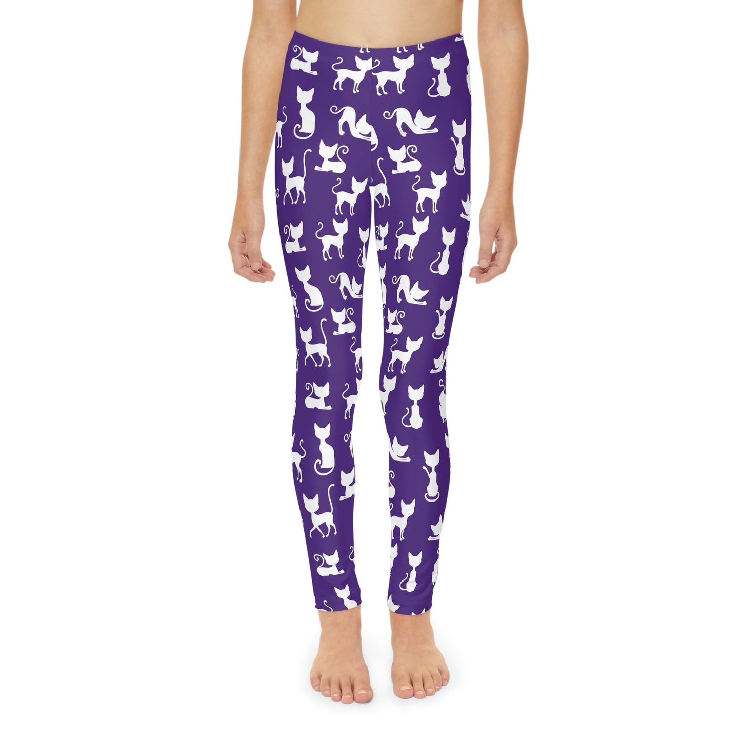Cat Lovers Cute Summer Youth Leggings, One of a Kind Gift - Workout Activewear tights for kids, Granddaughter, Niece Christmas Gift