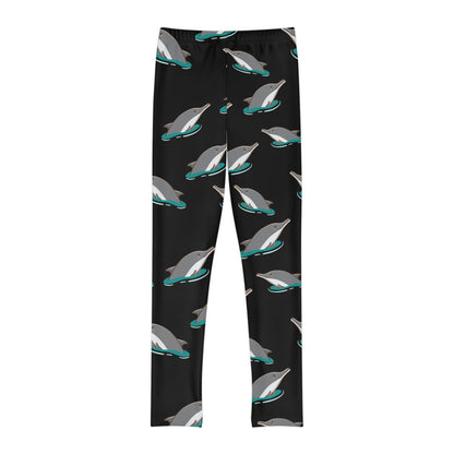 Dolphin, Ocean, Beach Youth Leggings, One of a Kind Gift - Unique Workout Activewear tights for kids fitness, Daughter, Niece Christmas Gift