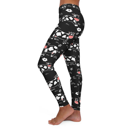 Cows Women Leggings, Farm animals, One of a Kind Workout Activewear for Wife Fitness, Girlfriend mom and me tights Christmas Gift