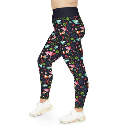Hummingbirds Plus Size Leggings animal kingdom, Safari Leggings, One of a Kind Gift - Workout Activewear tights for Wife, Friend, mom and me tights Christmas Gift
