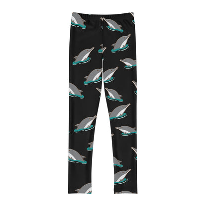 Dolphin, Ocean, Beach Youth Leggings, One of a Kind Gift - Unique Workout Activewear tights for kids fitness, Daughter, Niece Christmas Gift