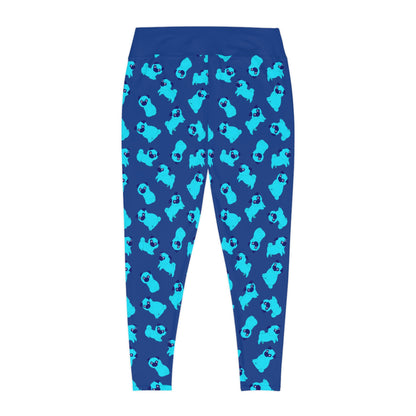 Dog Mom Plus Size Leggings One of a Kind Gift - Unique Workout Activewear tights for Mom fitness, Mothers Day, Girlfriend Christmas Gift