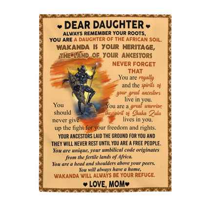 Wakanda Velveteen Plush Blanket (Daughter from Mom)