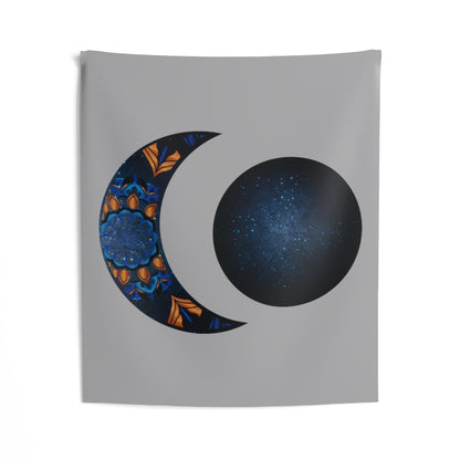 Moon Phase Tapestry Contemporary Home Decor . Galaxy Wall Hanging Art for Baby Nursery, Dorm room, Coastal Home . Housewarming Gift