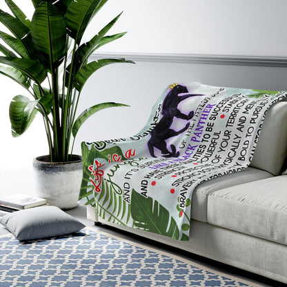 Be like a Black Panther Velveteen Plush Blanket (Daughter from Mom)