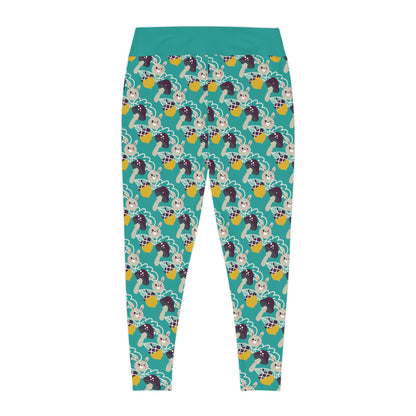 Magic Mushroom Plus Size Leggings One of a Kind Gift - Unique Workout Activewear tights for Mom fitness, Mothers Day, Girlfriend Christmas Gift
