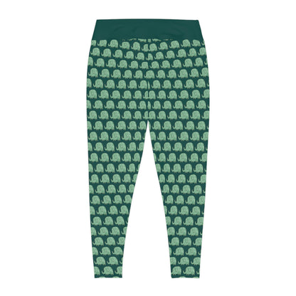 Elephant Safari animal Plus Size Leggings One of a Kind Unique Workout Activewear tights for Mom fitness, Mothers Day, Girlfriend Christmas Gift
