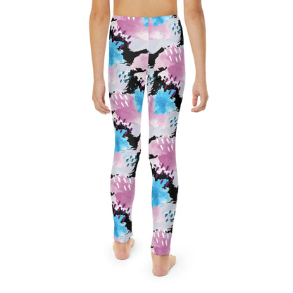 Abstract Cute Summer Youth Leggings, One of a Kind Gift - Workout Activewear tights for kids, Granddaughter, Niece Christmas Gift