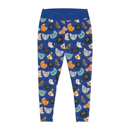 Cat Mom Plus Size Leggings One of a Kind Gift - Unique Workout Activewear tights for Mom fitness, Mothers Day, Girlfriend Christmas Gift