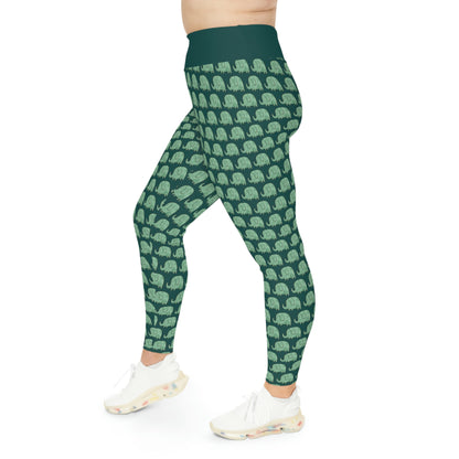 Elephant Safari animal Plus Size Leggings One of a Kind Unique Workout Activewear tights for Mom fitness, Mothers Day, Girlfriend Christmas Gift