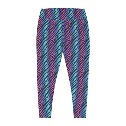 Zebra Print Plus Size Leggings One of a Kind Gift - Unique Workout Activewear tights for Mom fitness, Mothers Day, Girlfriend Christmas Gift