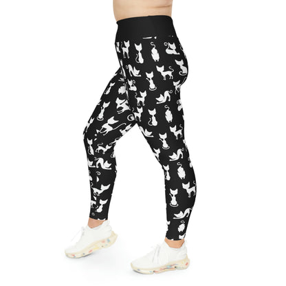 Cat Mom Plus Size Leggings, One of a Kind Workout Activewear for Wife Fitness, Best Friend, mom and me tights, Mothers day , Christmas Gift