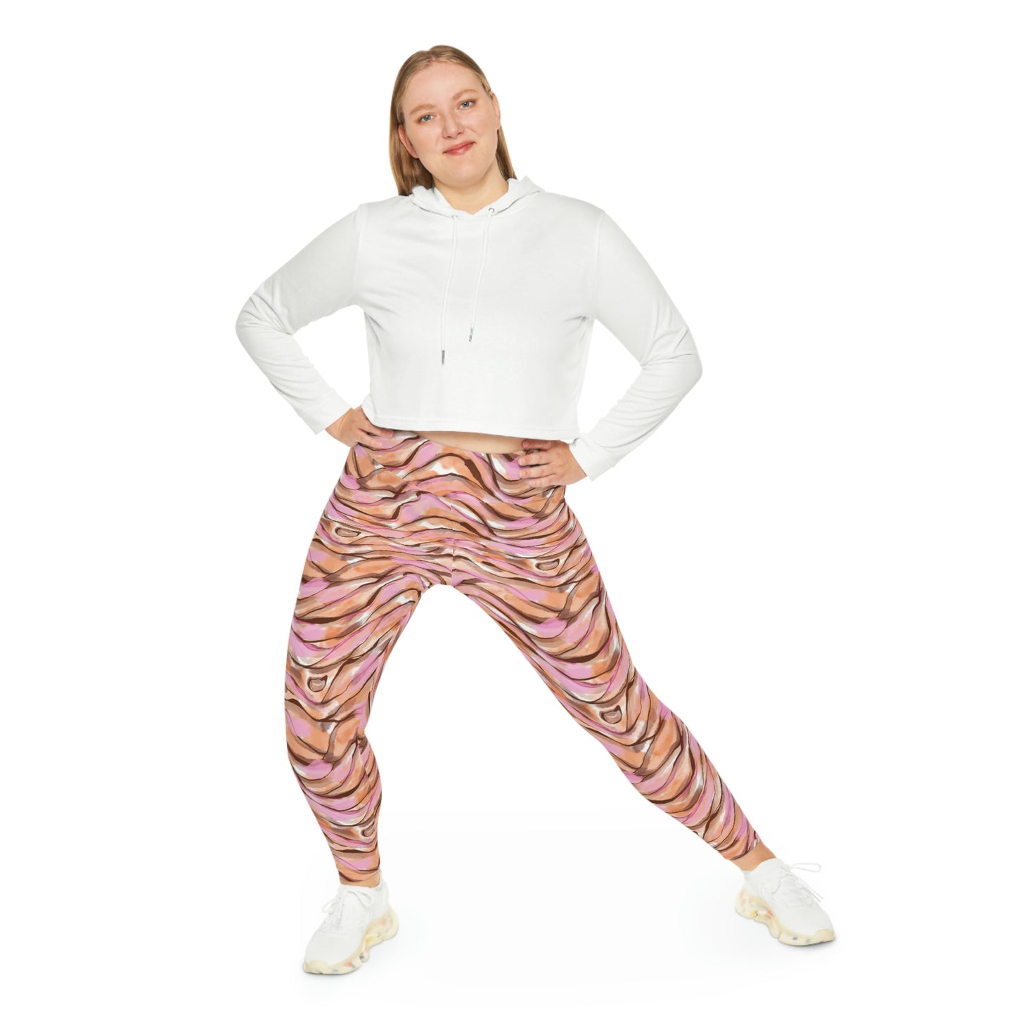 Plus Size Tiger Print Leggings, One of a Kind Gift - Workout Activewear  for Wife Fitness, Best Friend, mom and me tights Christmas Gift