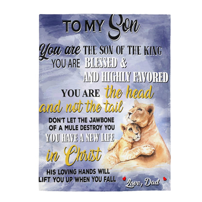 Son of the King Velveteen Plush Blanket (Son from Dad)