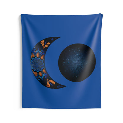 Crescent moon Phase Tapestry for Contemporary Home Decor, Wall Hanging Art for Baby Nursery, Dorm room, Coastal Home . Housewarming Gift